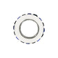 Brighton bead charm shown from the side with white enamel band and blue crystal accents on a white background