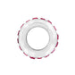 Brighton charm bead shown from the side with white enamel band and pink crystal edges on a white background
