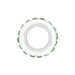 Brighton spacer bead charm with white enamel center and green crystal accents around the edge on a white background