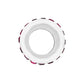 Brighton charm bead with white center and pink crystal-set silver-plated outer ring on a white background