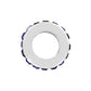 Brighton spacer bead charm with silver-plated finish and purple crystal accents around the edge on a white background