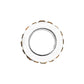 Brighton charm shown from the side with white enamel band and silver-plated geometric edge detail on a white background