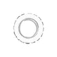 Brighton spacer charm with white enamel band and silver-plated faceted edges shown from the side on a white background
