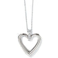 Brighton heart pendant necklace with silver-plated open heart and crystal accent bail on a white background
