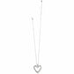 Brighton heart pendant necklace with silver-plated finish and crystal accents on the bail on a white background
