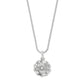 Brighton pendant necklace with silver-plated spider web charm and snake chain on a white background