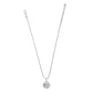 Brighton silver-plated pendant necklace with crystal-accented spider and web charm and lobster clasp on a white background