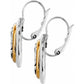 Brighton drop earrings with silver-plated and gold-plated two-tone design and leverback closures on a white background