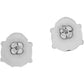 Brighton stud earrings shown from the back with silver-plated backings and post closures on a white background