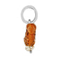 Brighton charm with amber enamel squirrel figure, crystal bead accent, and silver-plated ring on a white background