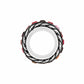 Brighton spacer charm shown from the side with silver-plated rope detail and red crystal accents on a white background