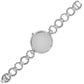 Brighton watch shown from the back with silver-plated round case and textured circular link bracelet on a white background