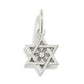 Brighton Star of David charm pendant in silver-plated finish with floral cutout and crystal center on a white background