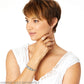 Model wearing a Brighton silver-plated charm bracelet with mesh band and coordinating Brighton accessories including ring and earrings