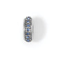 Brighton spacer charm with silver-plated finish and row of blue crystals around the band on a white background