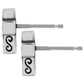 Brighton stud earrings with silver-plated rectangular design and scroll motif detailing on a white background