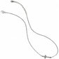 Brighton silver-plated cross pendant necklace with crystal accents and lobster clasp closure on a white background