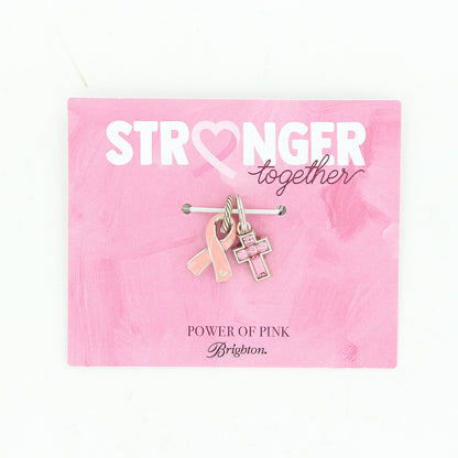 Stronger Pink Ribbon Charm Card