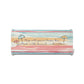 Brighton canvas pouch shown from the side with pastel striped beach print and umbrella illustrations on a white background