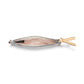 Brighton wristlet pouch shown open from the side with pink patterned interior lining and leather tassel on a white background