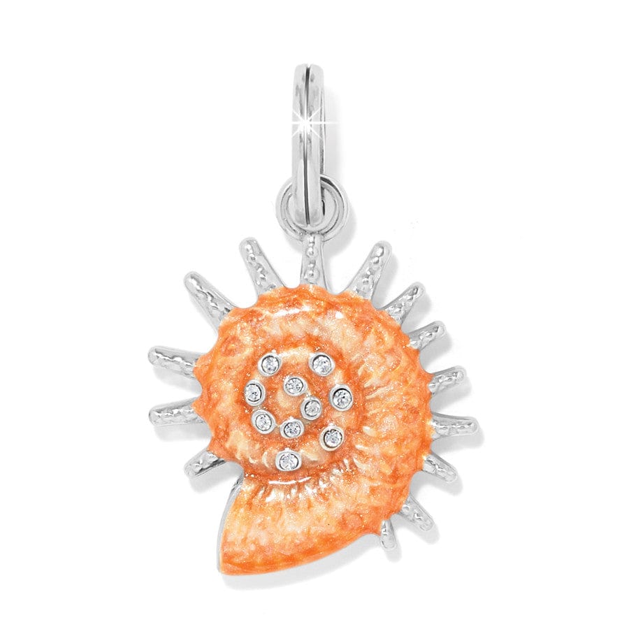 Sunburst Shell Charm silver-orange 1