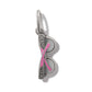 Brighton sunglasses charm shown from the side with pink enamel detail and silver-plated scrollwork frame on a white background