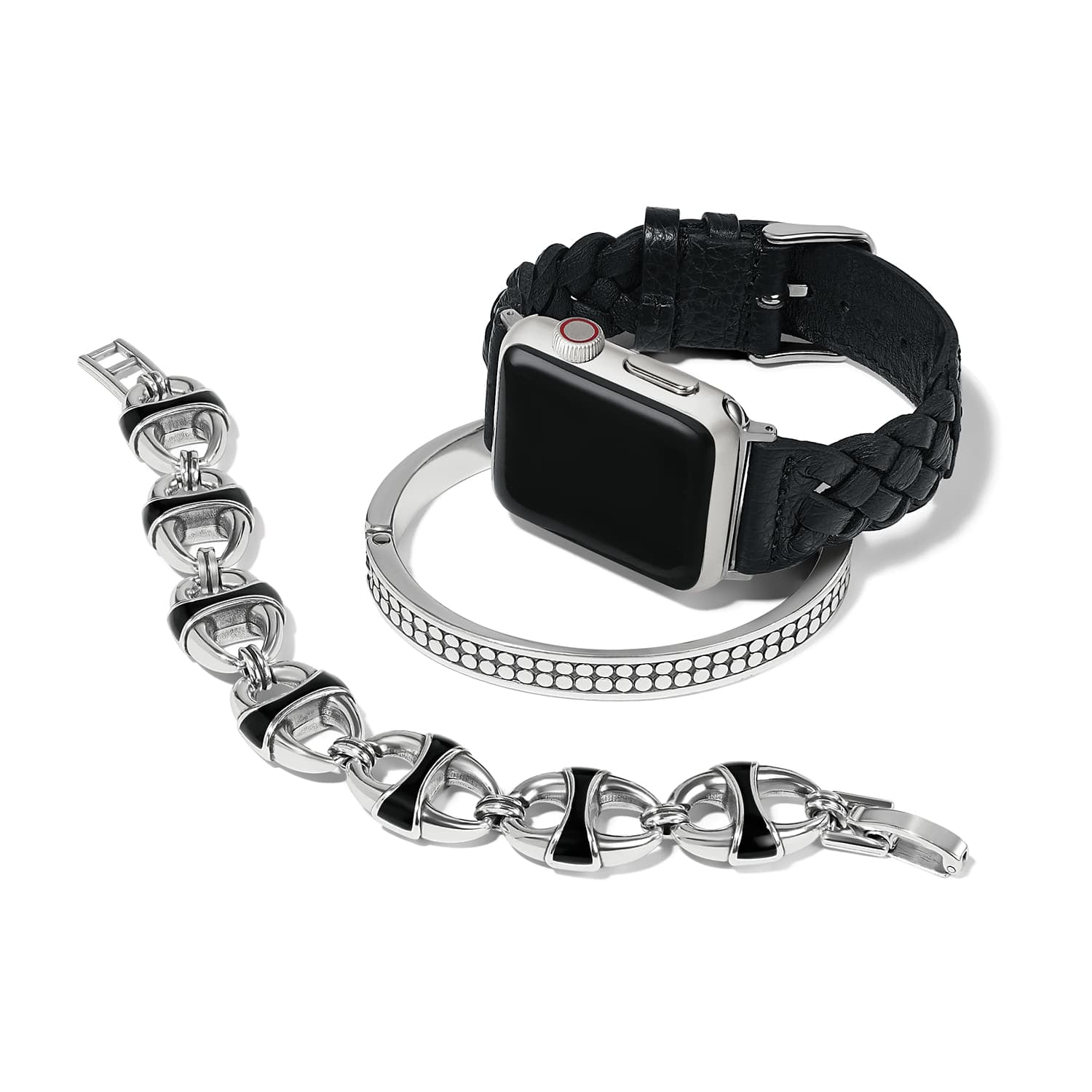 Sutton Braided Leather Watch Band black 33