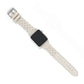 Brighton watch band with cream braided leather and silver-plated buckle on a white background