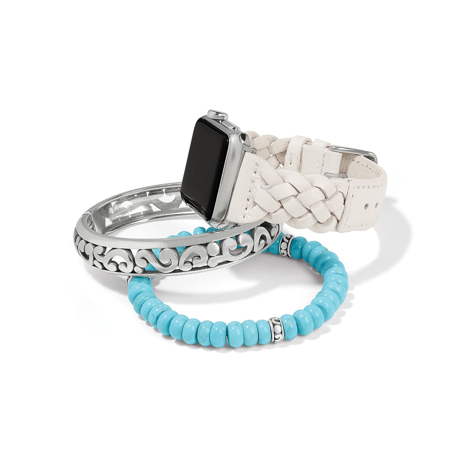 Sutton Braided Leather Watch Band shoe-white 13