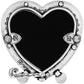 Brighton heart-shaped picture frame with silver-plated scroll detailing and dual heart accents on a white background