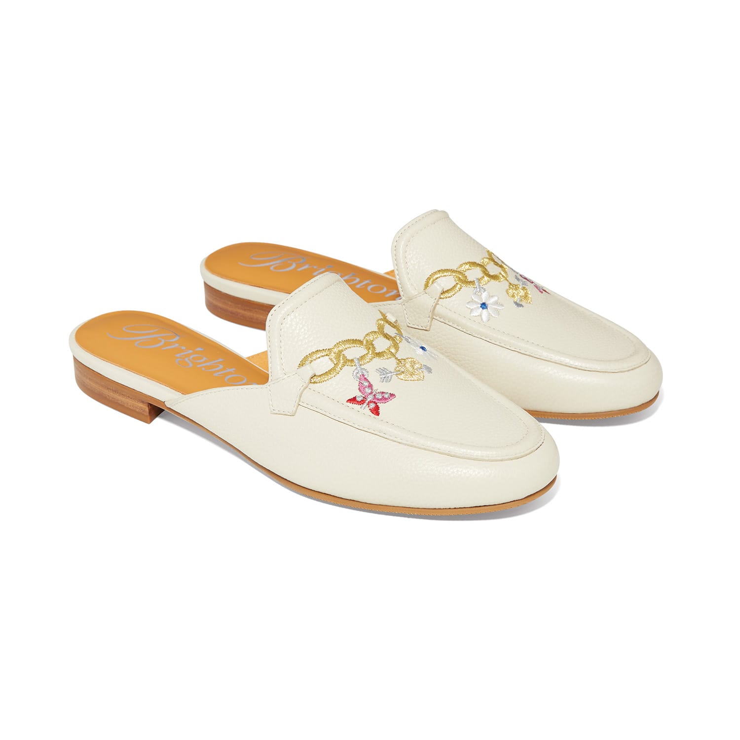 Sylvie Charm Embroidered Mules white 1