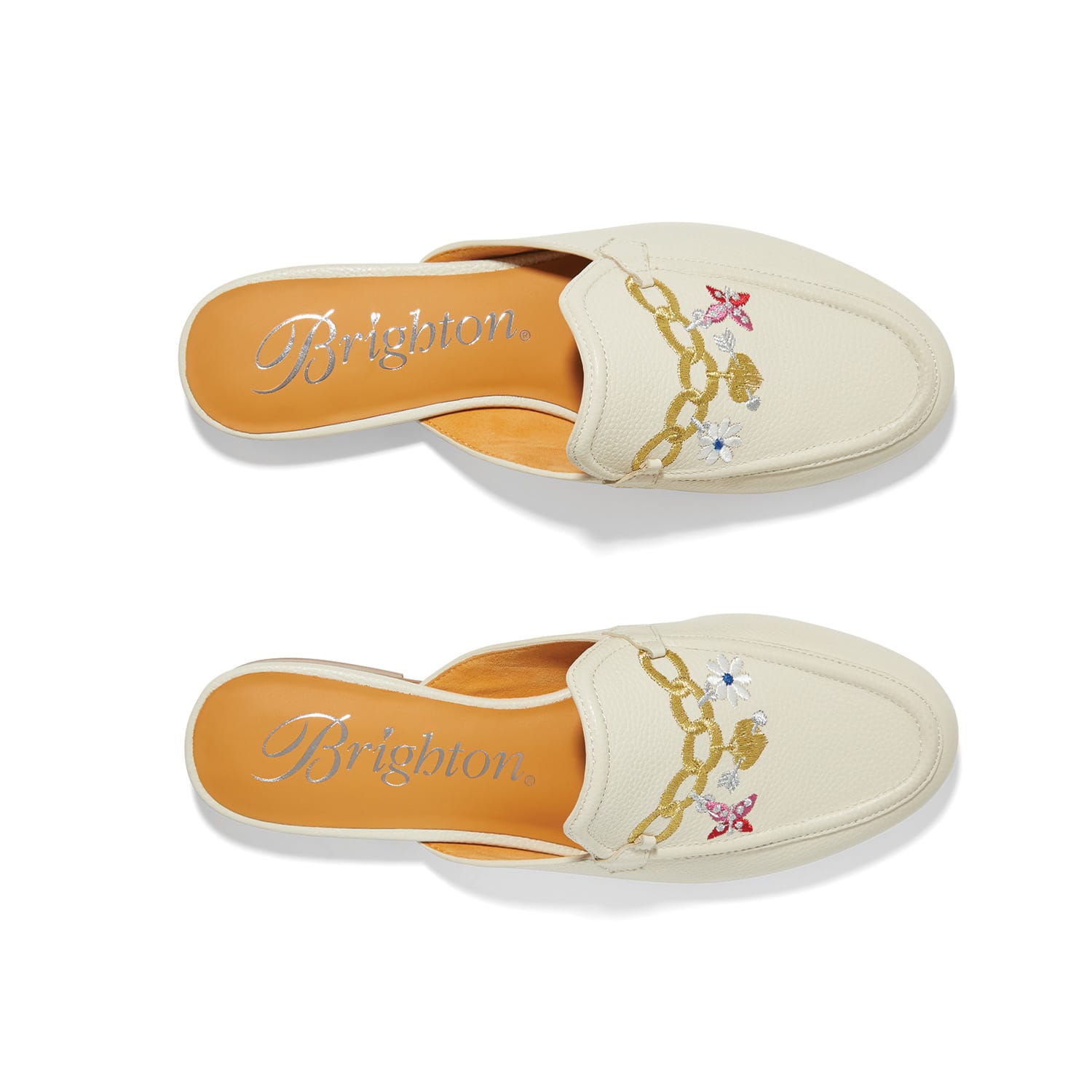 Sylvie Charm Embroidered Mules white 2