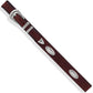 Brighton brown leather belt with engraved silver-tone buckle, keeper, tip, and oval concho accents on a white background