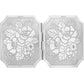 Brighton compact mirror shown open with silver-plated floral engraved design on both hinged panels on a white background