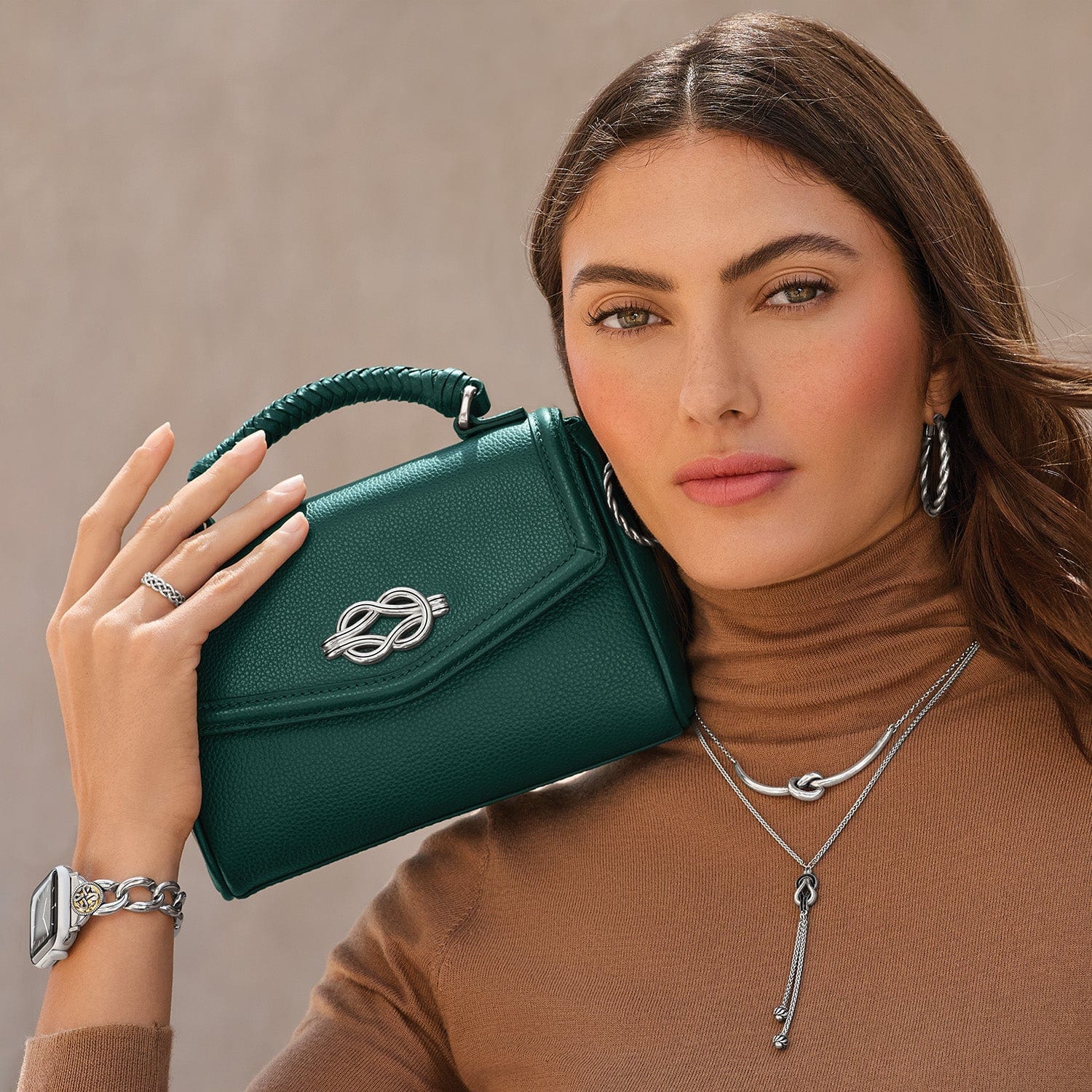 Tatum Small Flap Satchel jewel-green 6