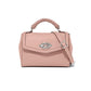 Brighton handbag in pink with silver-tone knot clasp, braided top handle, and adjustable crossbody strap on a white background