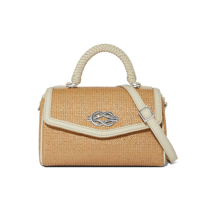 Tatum Straw Flap Satchel