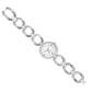 Brighton watch with round white dial, Roman numerals, and silver-plated hammered chain-link bracelet on a white background