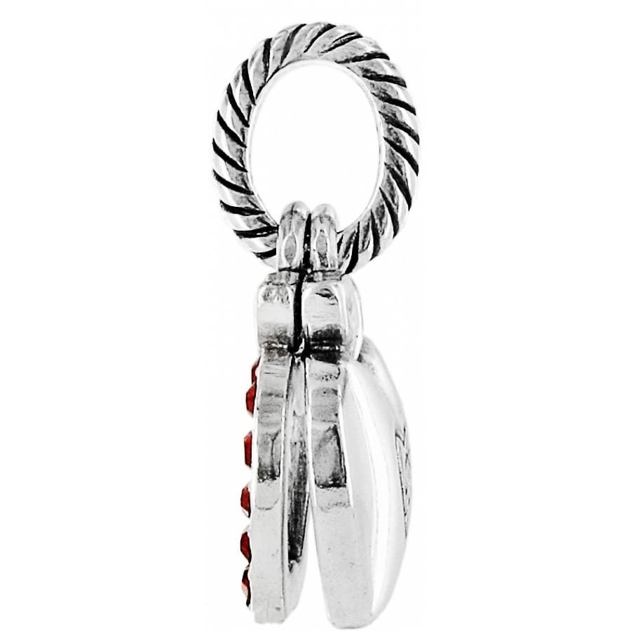 Brighton charm shown from the side with silver-tone rope-textured loop and red enamel accents on a white background
