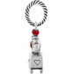 Brighton llama charm with red enamel accents and heart-engraved silver-tone body on a white background