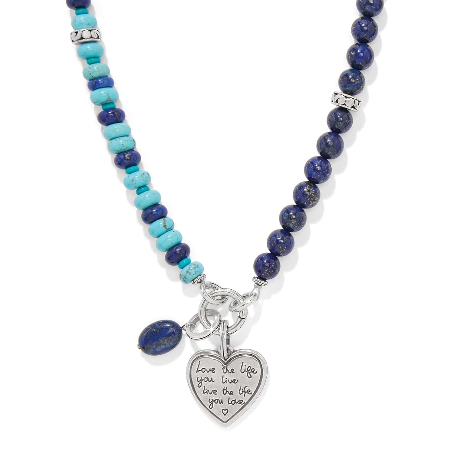 Token Charm Lapis Turquoise Necklace - Brighton