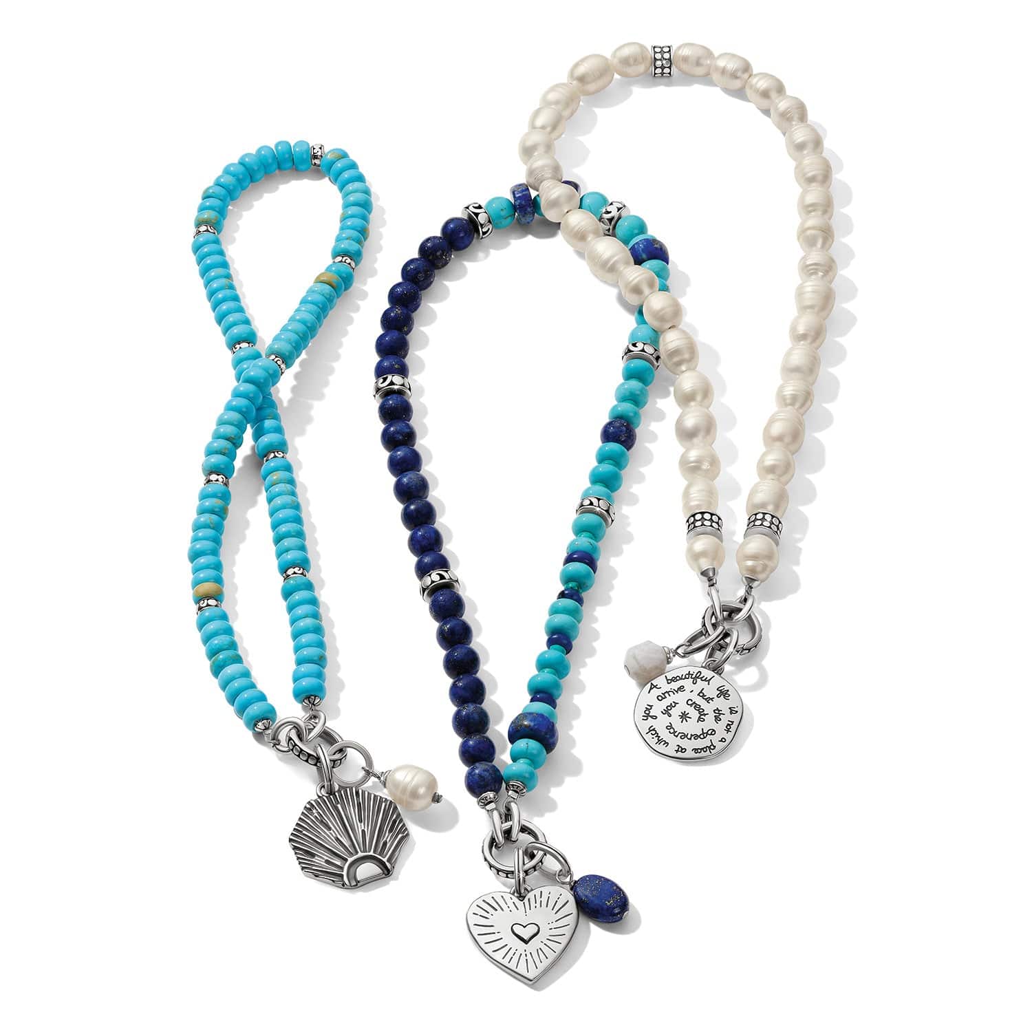 Token Charm Lapis Turquoise Necklace - Brighton