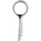 Brighton silver-plated charm shown from the side with large round loop and elongated body on a white background