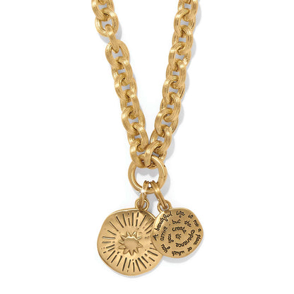 Token Lavish Link Round Charm Necklace