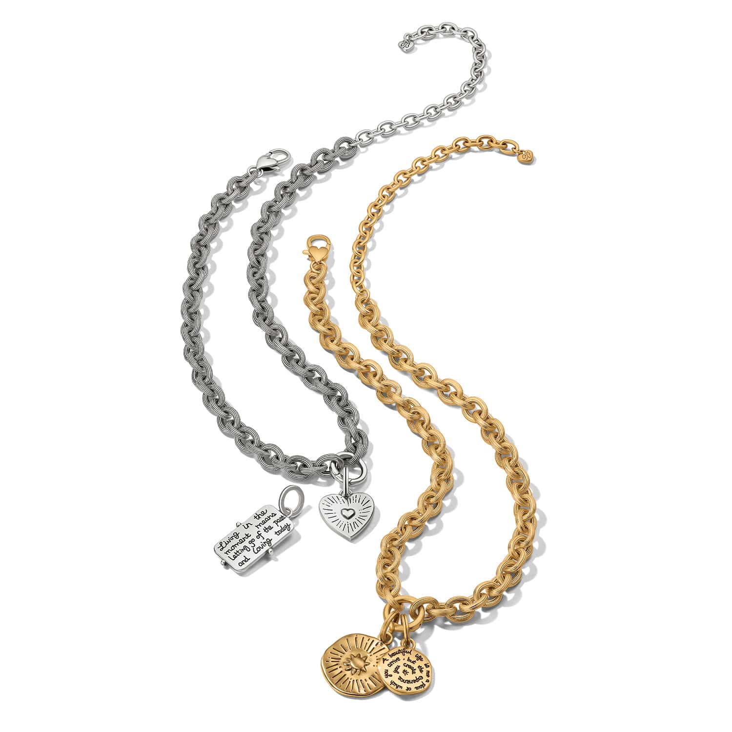 Token Lavish Link Round Charm Necklace gold 4