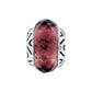 Brighton charm bead with faceted purple glass center and silver-plated chevron-patterned sides on a white background