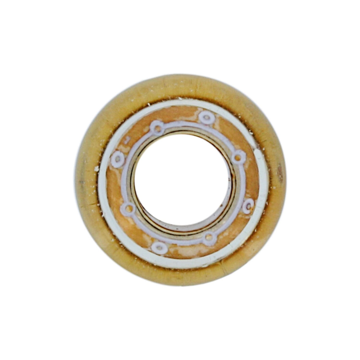 Brighton ring component with brushed gold finish, white inner ring, and patterned center detail on a white background
