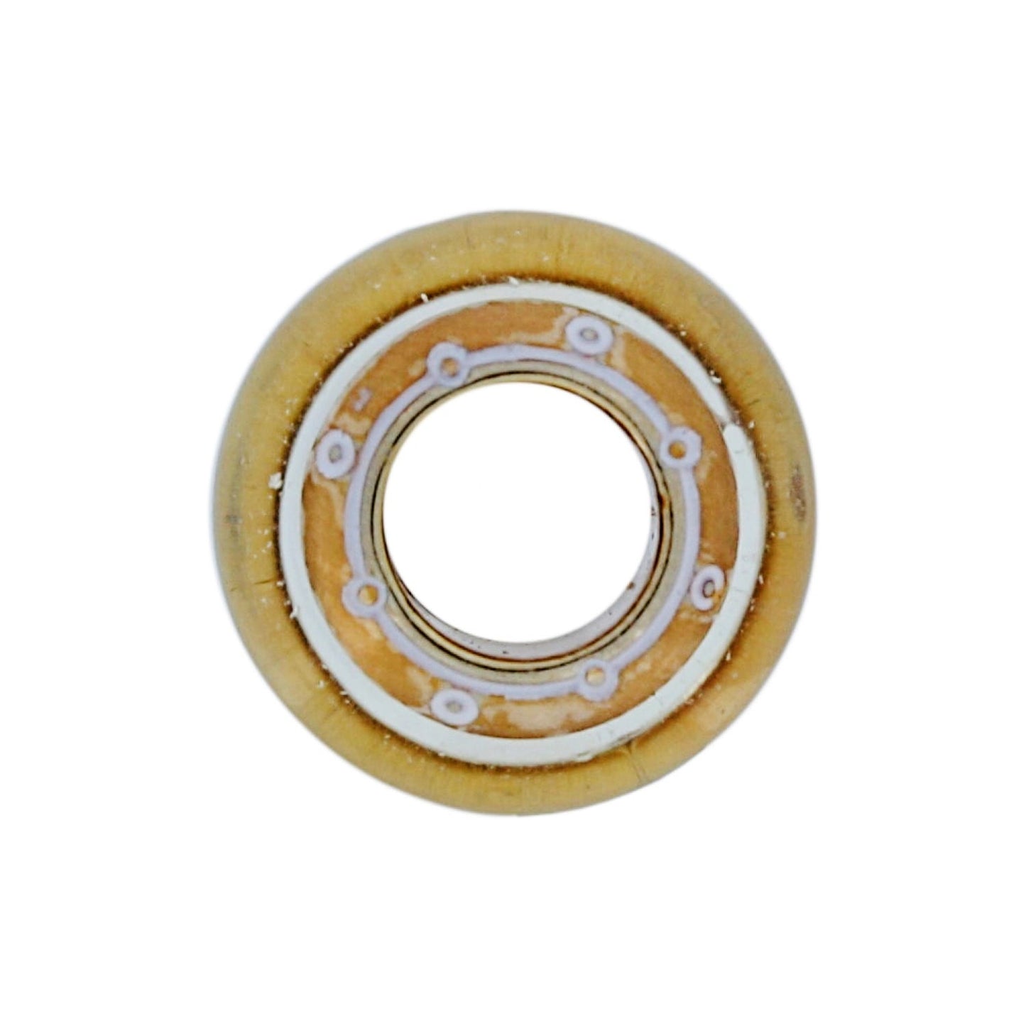 Brighton ring component with brushed gold finish, white inner ring, and patterned center detail on a white background