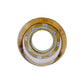 Brighton bead with brushed gold finish, circular shape, and decorative dotted inner ring on a white background