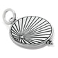 Brighton silver-plated round charm with engraved sunburst design, star accent, and beaded detail on a white background